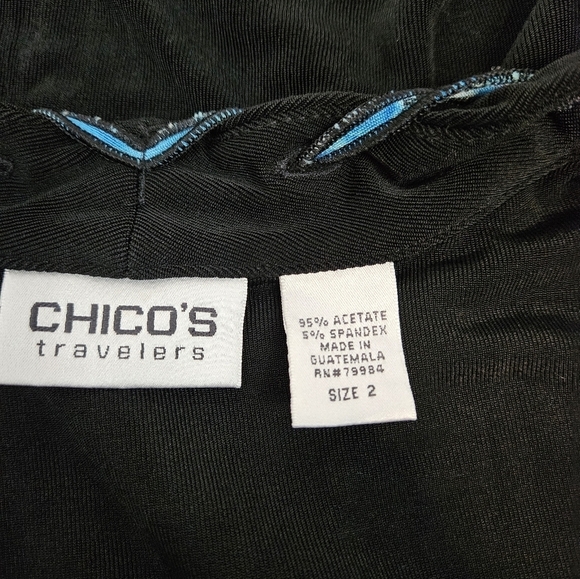 Chico's Travelers Black Open Front Cardigan Long Sleeve Size Large Women's K36 - Picture 6 of 7